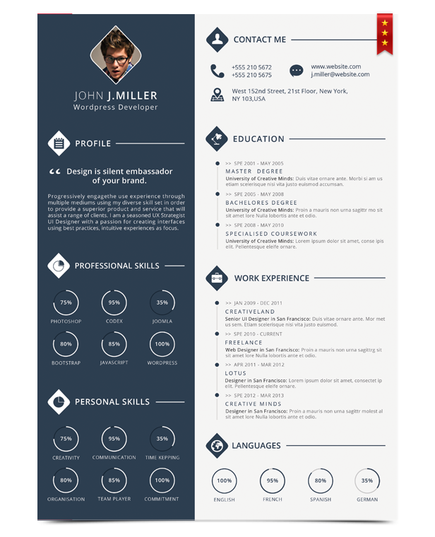 Colorful design resume